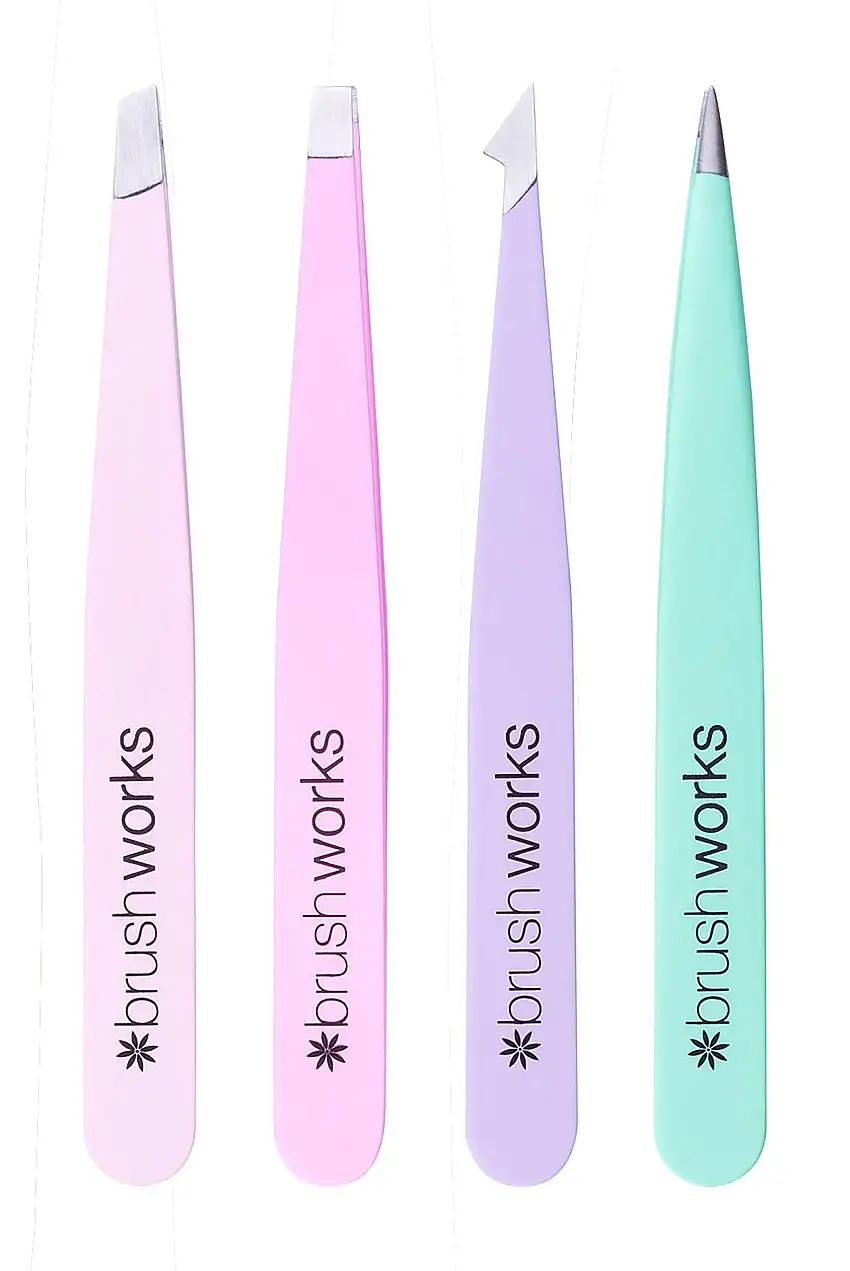 brushworks Combination Tweezer Set Pastels 4 stk