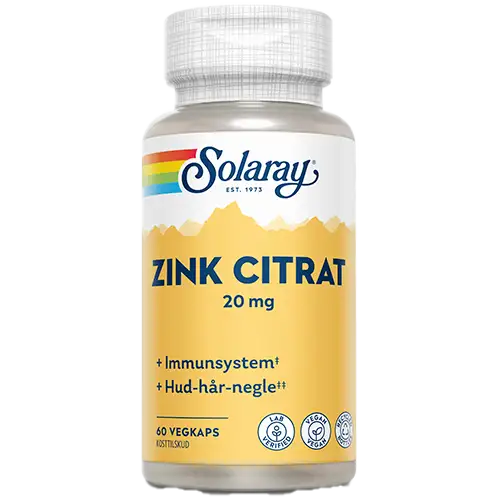 Solaray Zink Citrat 20 mg (60 kapsler)