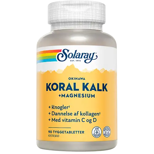 Solaray Koral Kalk + Magnesium (90 Tyggetabletter)