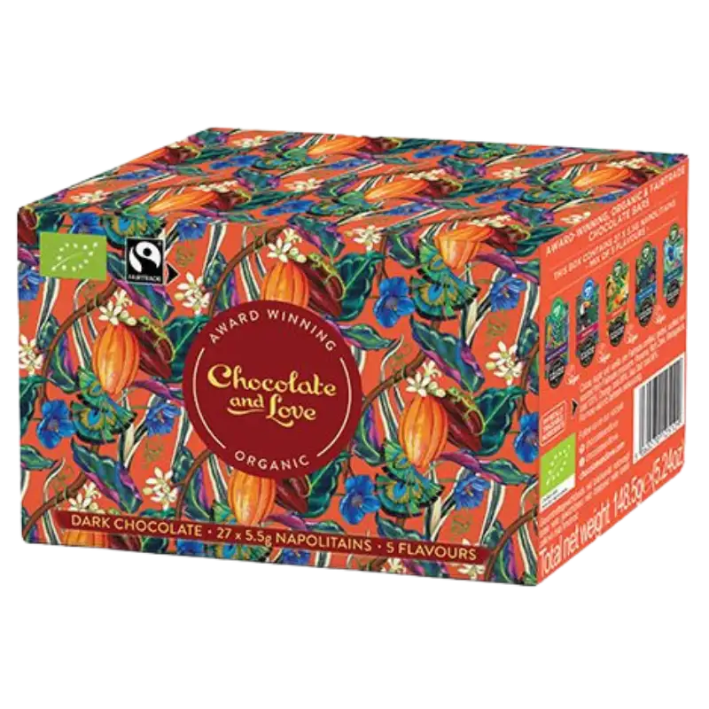 Chocolate And Love Gaveboks Med Fairtrade Chocolade Napolitains Ø (5x27 g)