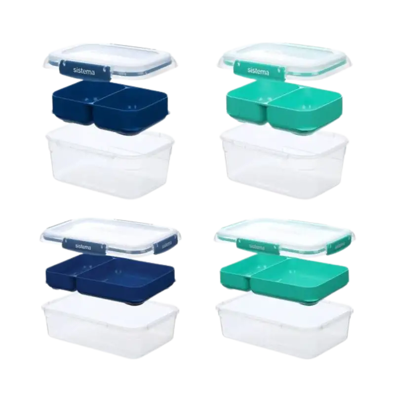 Sistema Club 4 Pack Stax To Go Minty Teal / Ocean Blue (2.2 l)