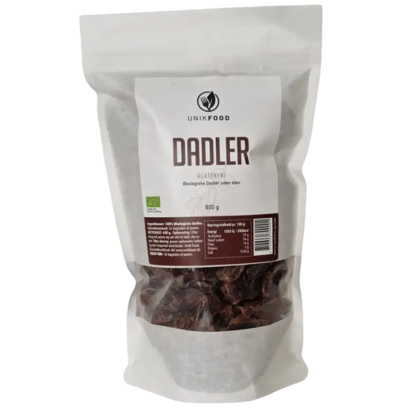 Unik Food Tørrede Dadler U. Sten Ø (600 g)