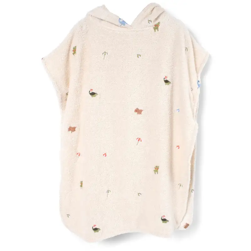 Filibabba Strandponcho M. Broderi Gots - Dino Beach (1 stk)