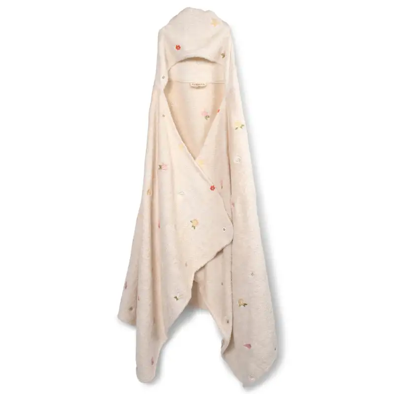 Filibabba Broderet Badehåndklæde M. Hætte Gots - Ocean Blossom (1 stk)