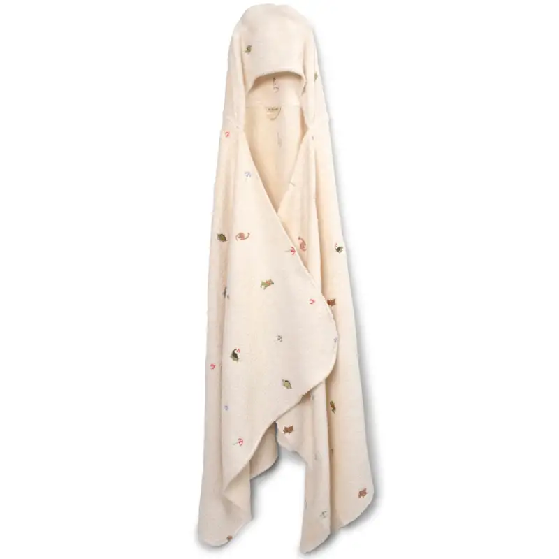 Filibabba Broderet Badehåndklæde M. Hætte Gots - Dino Beach (1 stk)