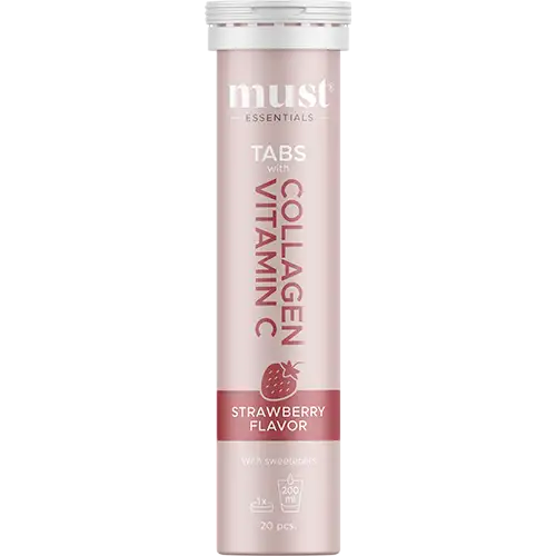 Must Essentials Collagen Tabs Vitamin C Strawberry (20 tabl)