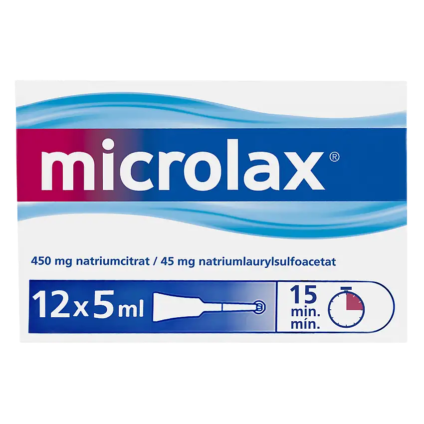 Microlax Rektalvæske OPL 9+90MG/ML (12 x 5 ml)