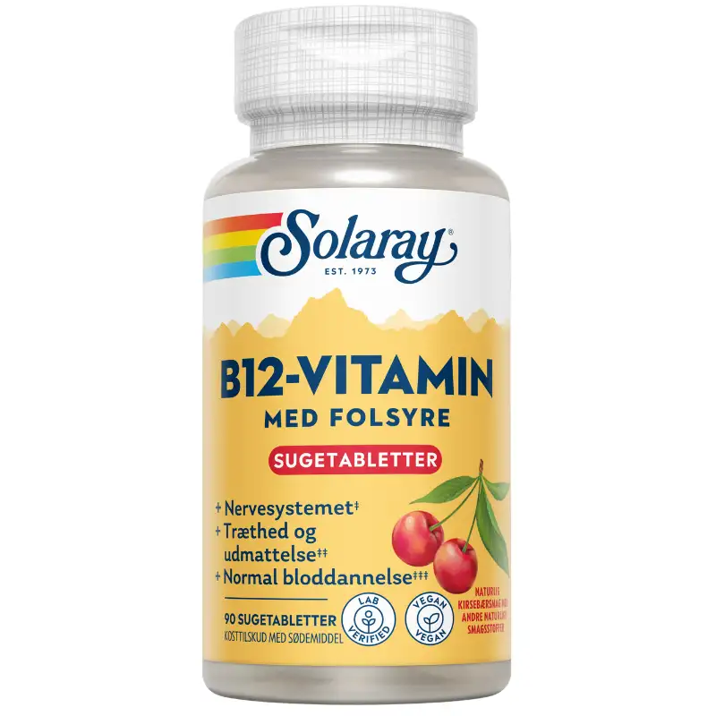 Solaray B-12 vitamin med folsyre (90 tabl)