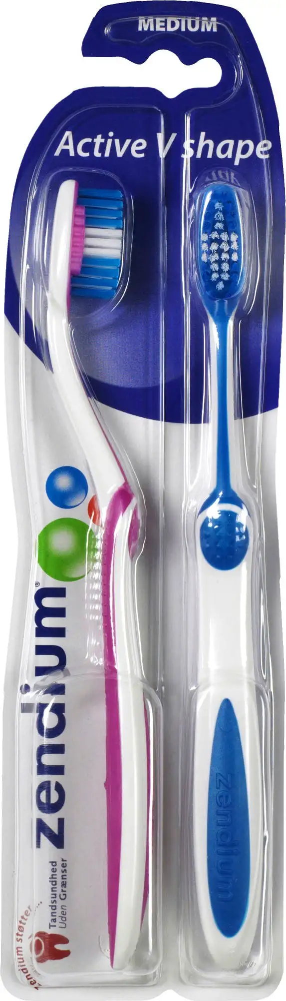 Zendium V-Shape Medium 2-pak Tandbørster 2 stk
