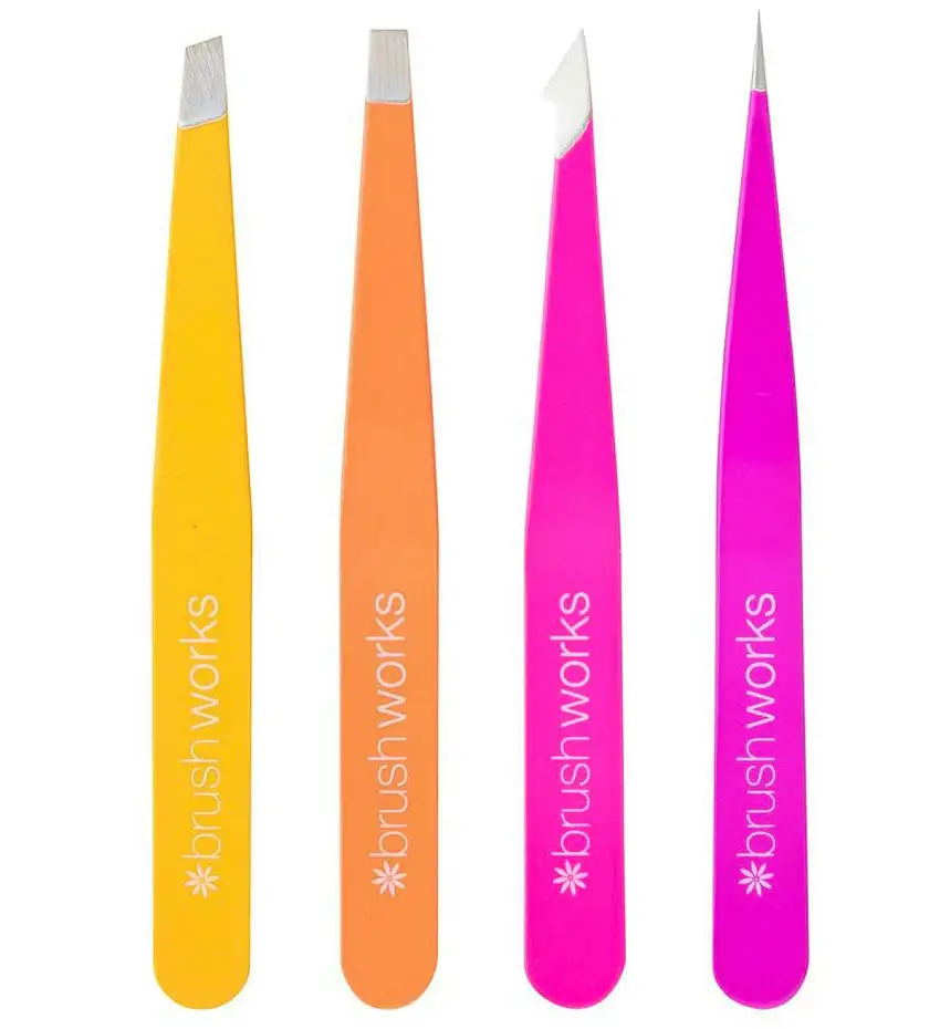 brushworks Combination Tweezer Set Brights 4 stk