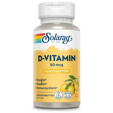 Solaray d-vitamin sugetabletter 50 mcg