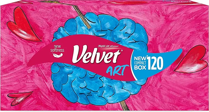 Servietter i æske 'ART', 3 lag, 120 stk, hjerte 23321164