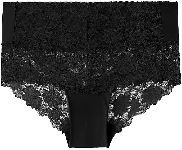 Kvinders maxi bikini-trusser med dekorativ blonde, sorte 12102630