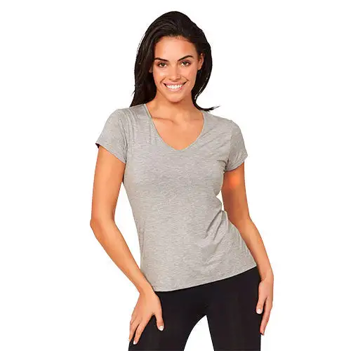 Women´s V-neck T-shirt Lysegrå | Str. M