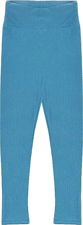 Kvinder Højtaljede Ribbede Leggings, blå 83286544