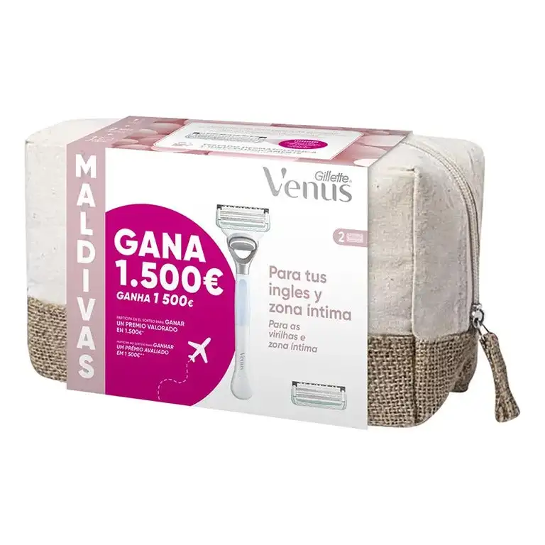 Gillette Venus Barberblade 1 toilettaske + 1 barbermaskine + 2 refill barbermaskiner