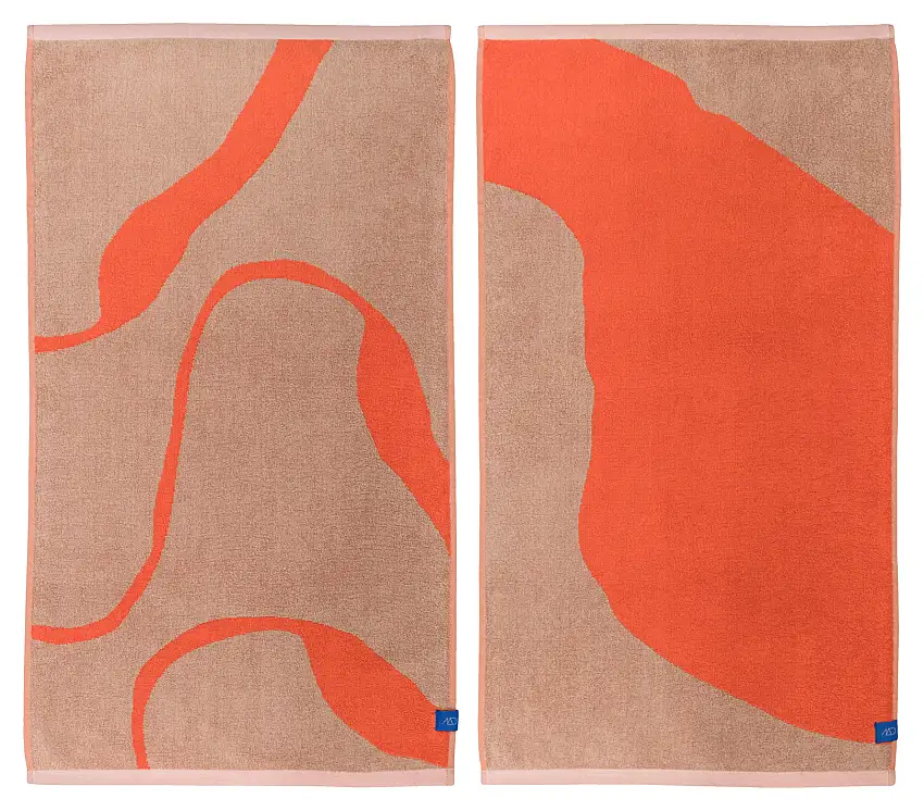 Mette Ditmer Towel Latte / Orange 2-Pack