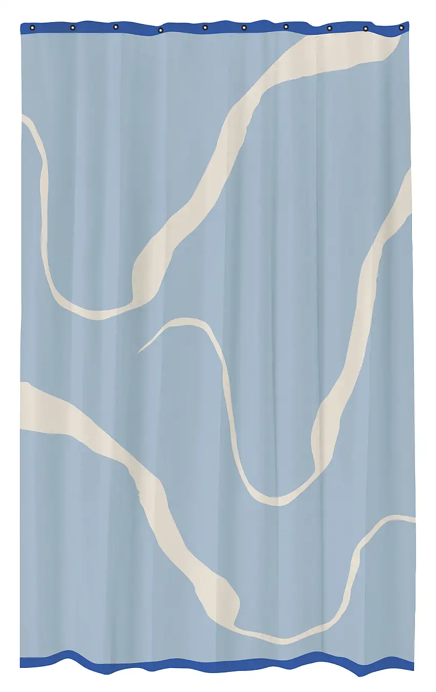 Mette Ditmer Shower Curtain Light Blue / Off-White