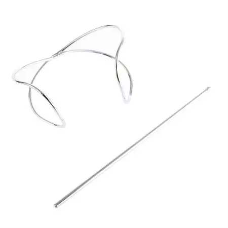 Hårmanchet / Hair Cuff X-formet - Sølv