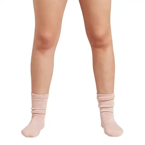 Women´s Chunky Bed Sock | Dusty Pink/hvid Space Dye