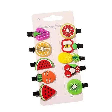 SOHO Tulle Hårspænder - Frugt - 10 stk