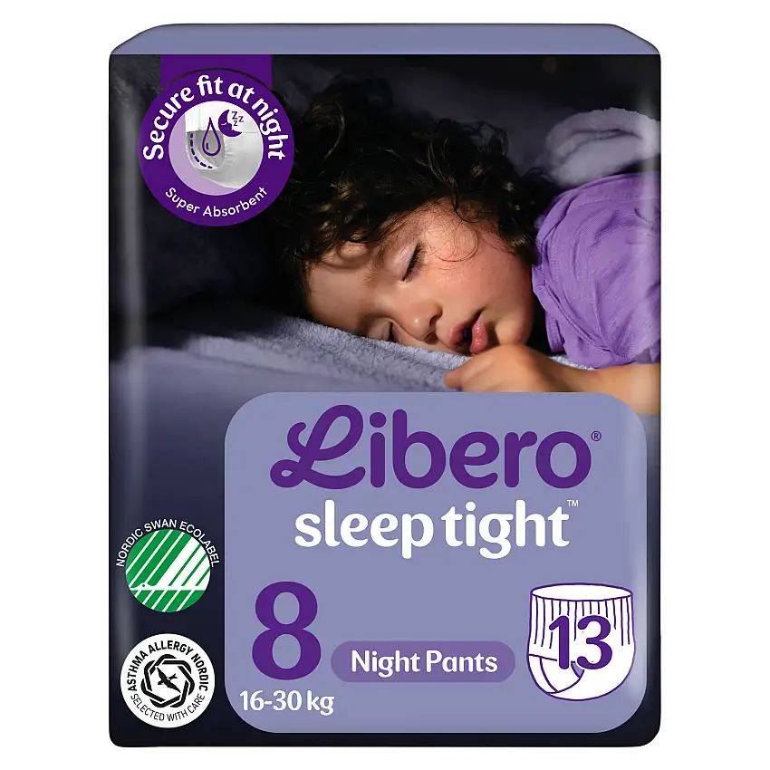 Libero SleepTight Natbleer Str. 8 (16-30 kg), 13 stk.
