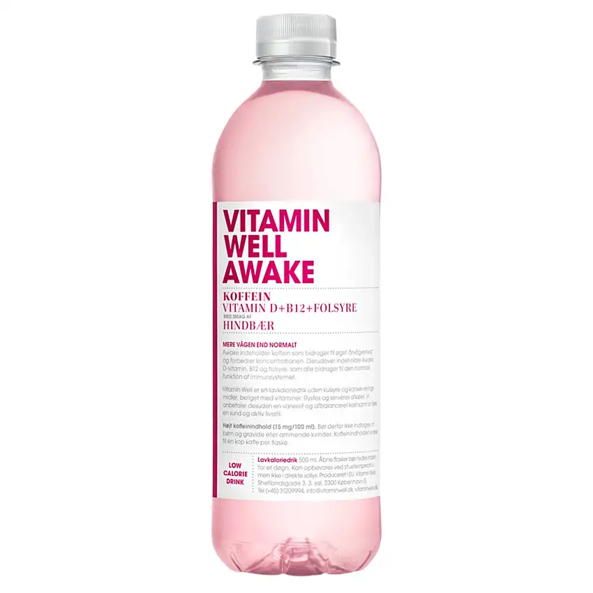 Vitamin Well Awake - Hindbær Hindbær/ 500 ml