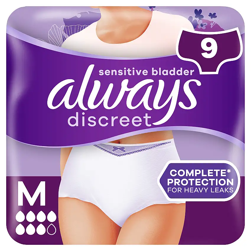 Always Discreet Inkontinestrusser Plus Medium 9 stk
