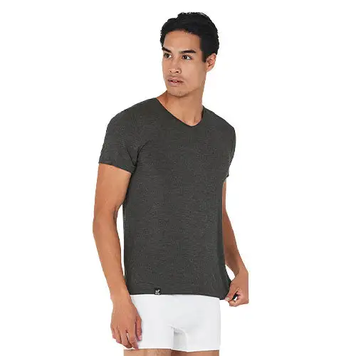 Men´s V-neck T-shirt Dark Marl | Str. L