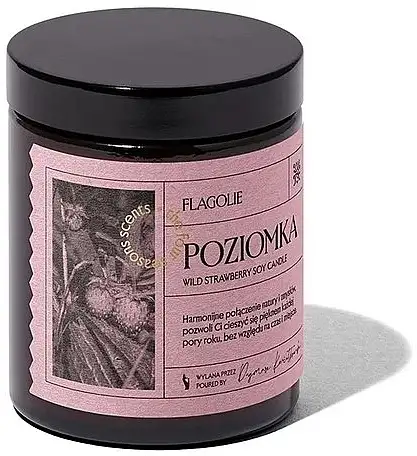 Aromatisk stearinlys "Vilde jordbær" med låg 82217525