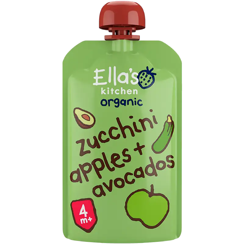 Ellas Kitchen Babymos courgette, æble & avocado 4 mdr Ø (120 g)