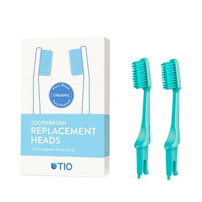 TIO Tandbørstehoveder Grøn (Medium 2 stk)