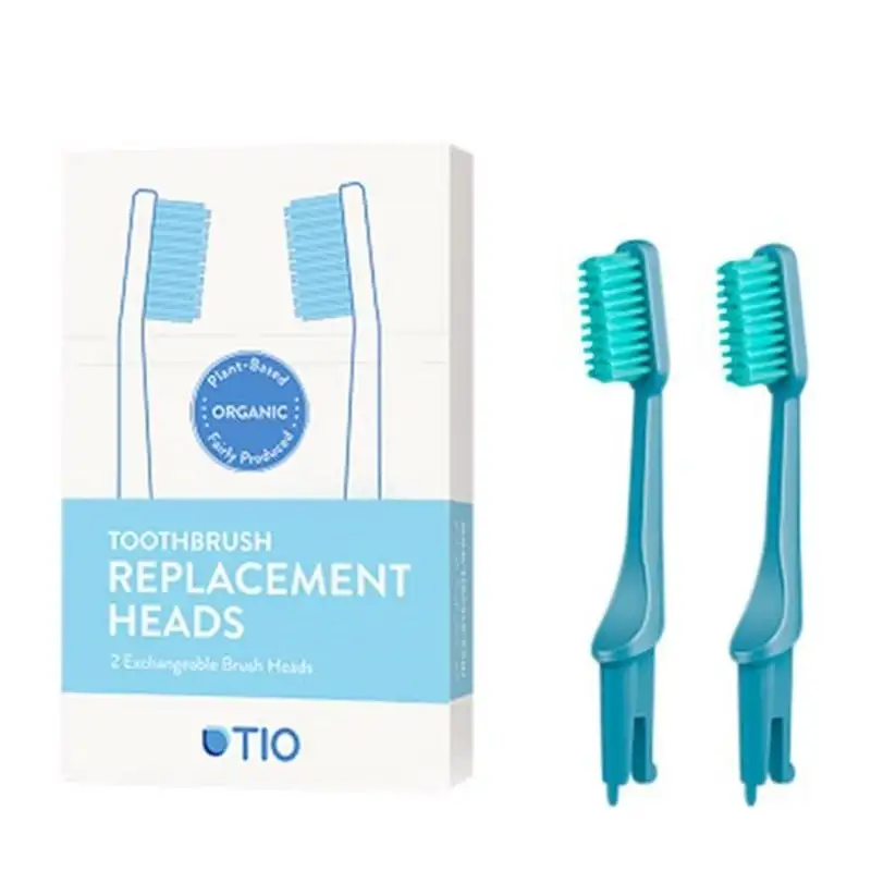 TIO Tandbørstehoveder Blå (Medium 2 stk)