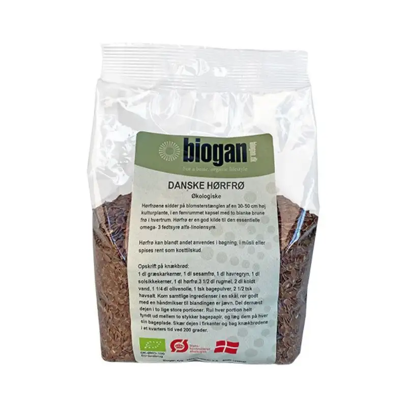 Biogas - Danske hørfrø - Økologisk - 500 g.