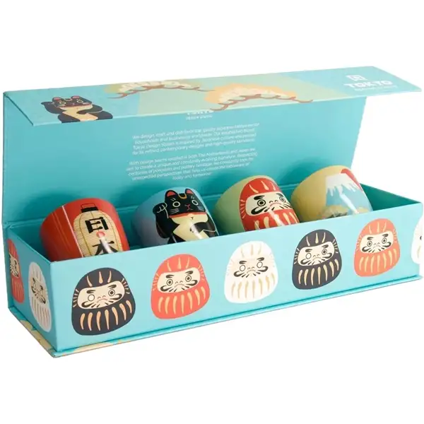 Kawaii Mug Giftset Pakke med 4 stk. 170 ml