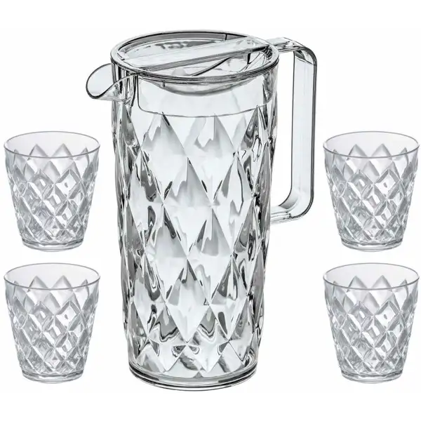 Crystal Karaffel 1,6L + 4 Glas