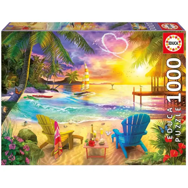 Educa Puslespil 1000 Brikker Love Beach