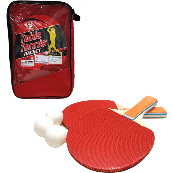 Bordtennisbat 2-pack + 3 stk Bolde