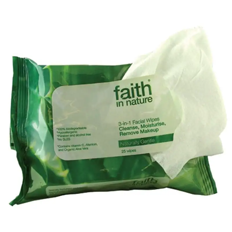 Faith In Nature Wipes 3-I-1 Renseservietter (25 stk)
