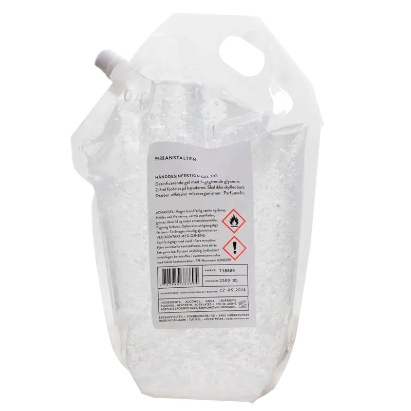 Badeanstalten Hånddesinfektion Gel 70% Refill (2500 ml)