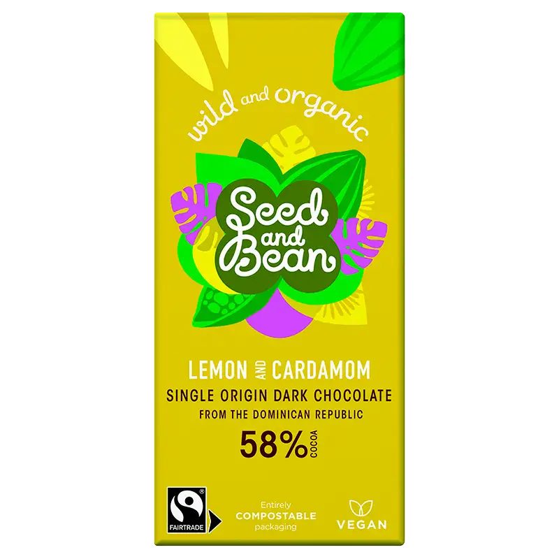 Naturesource Mørk Chokolade 58% Lemon og Cardamom Ø (85 gr)
