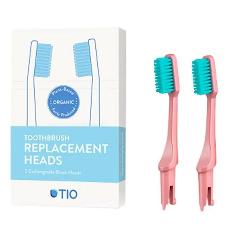 TIO Udskiftelige Tandbørstehoveder - Lyserød (Medium 2 stk)