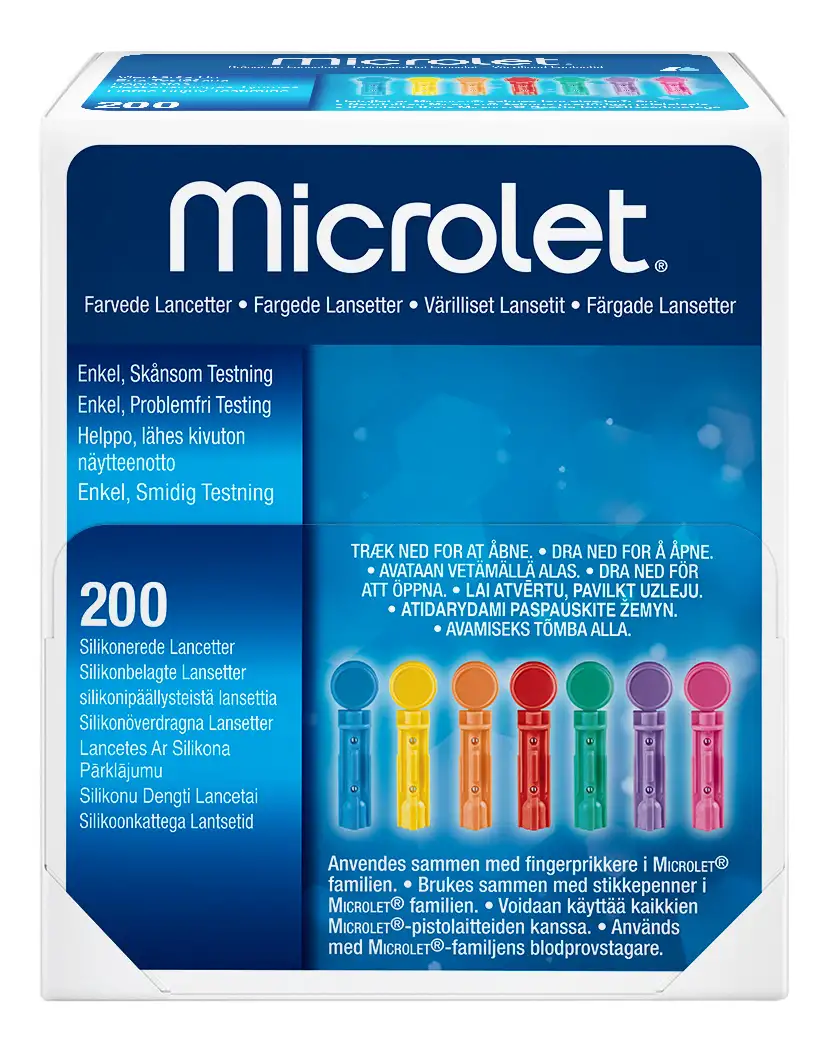 Ascensia Microlet lancetter (farvede) - 200 stk.