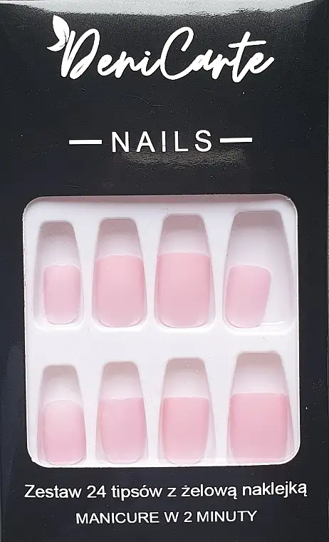 Kunstige negle, firkantede, lyserøde, 24 stk. 40680519