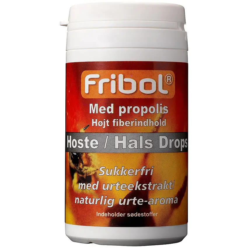 Fribol hoste/hals drops m. propolis 60g