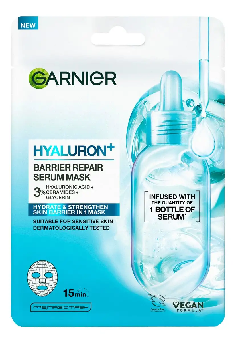 Garnier Hyaluron+ Barrier Repair Serum Sheet Mask - 28 g.