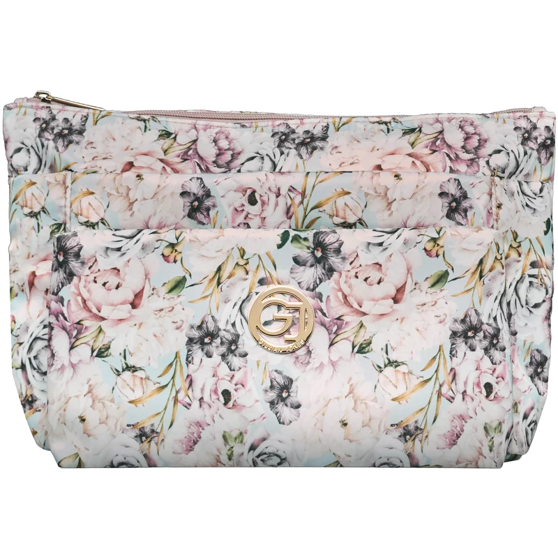 Gillian Jones 3 Room Cosmetics Bag - Flower Print 10009-752