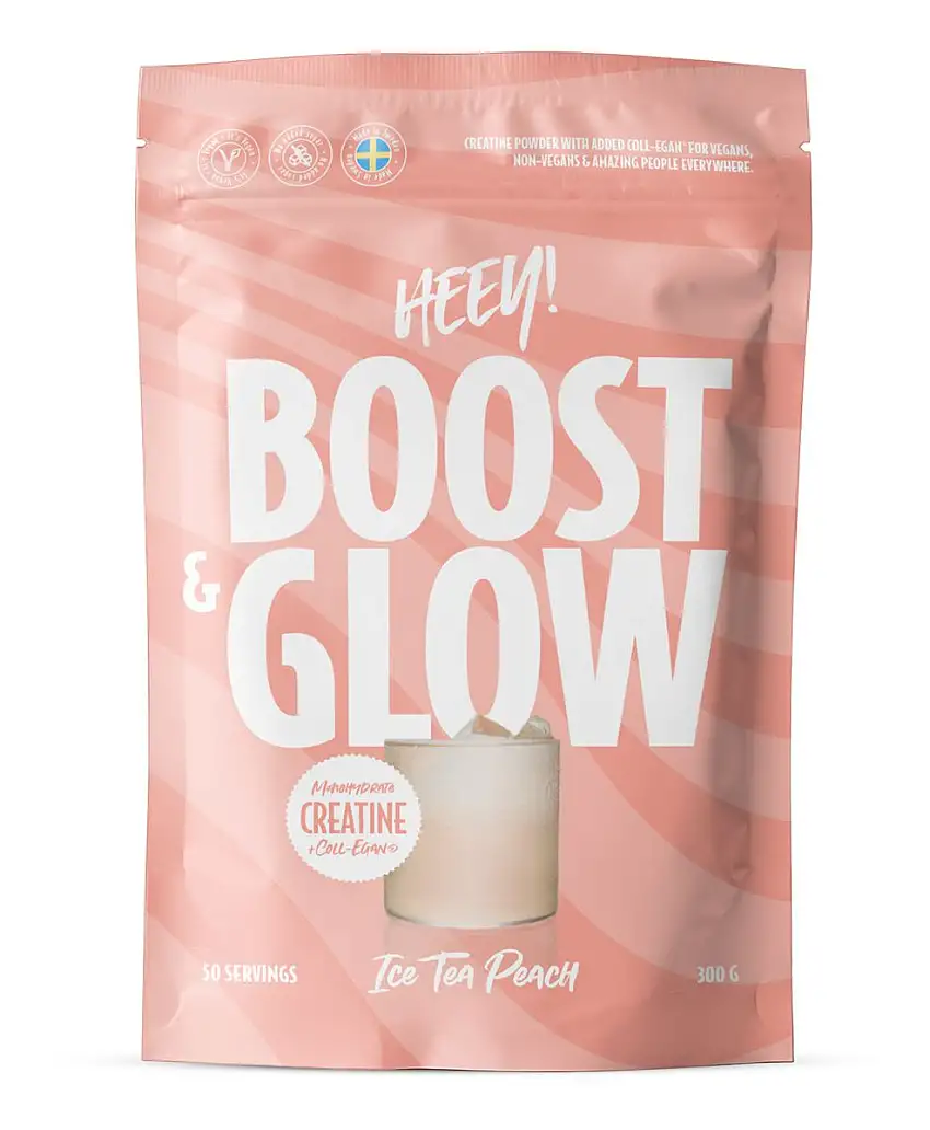 Heey! Boost & Glow Creatine + Coll-egan - Ice Tea Peach - 300 g.