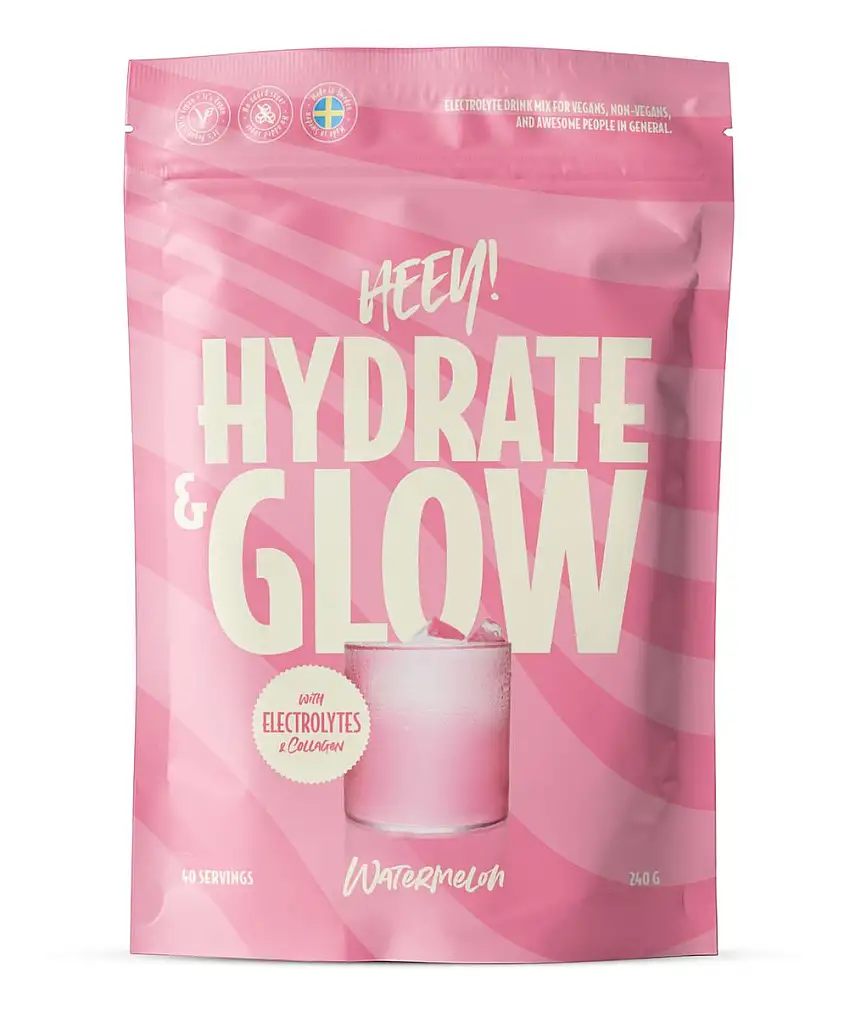 Heey! Hydrate & Glow Electrolytes + Coll-egan® - Watermelon - 240 g.