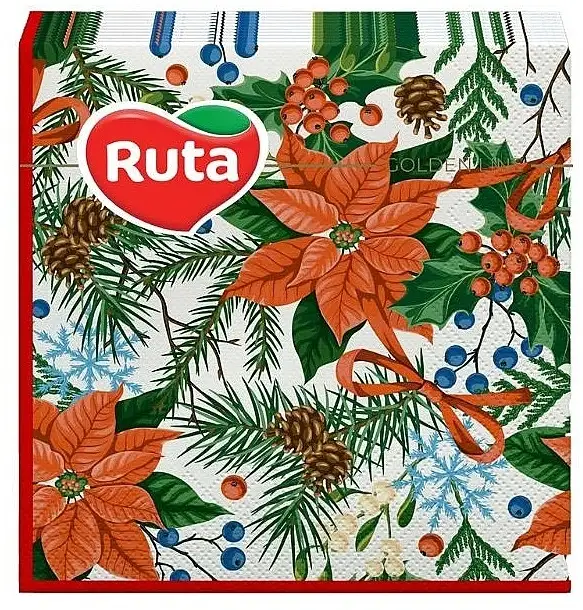 Servietter "Juleblomster", to-lags, 33x33 cm, 20 stk., blomster 2 17353433